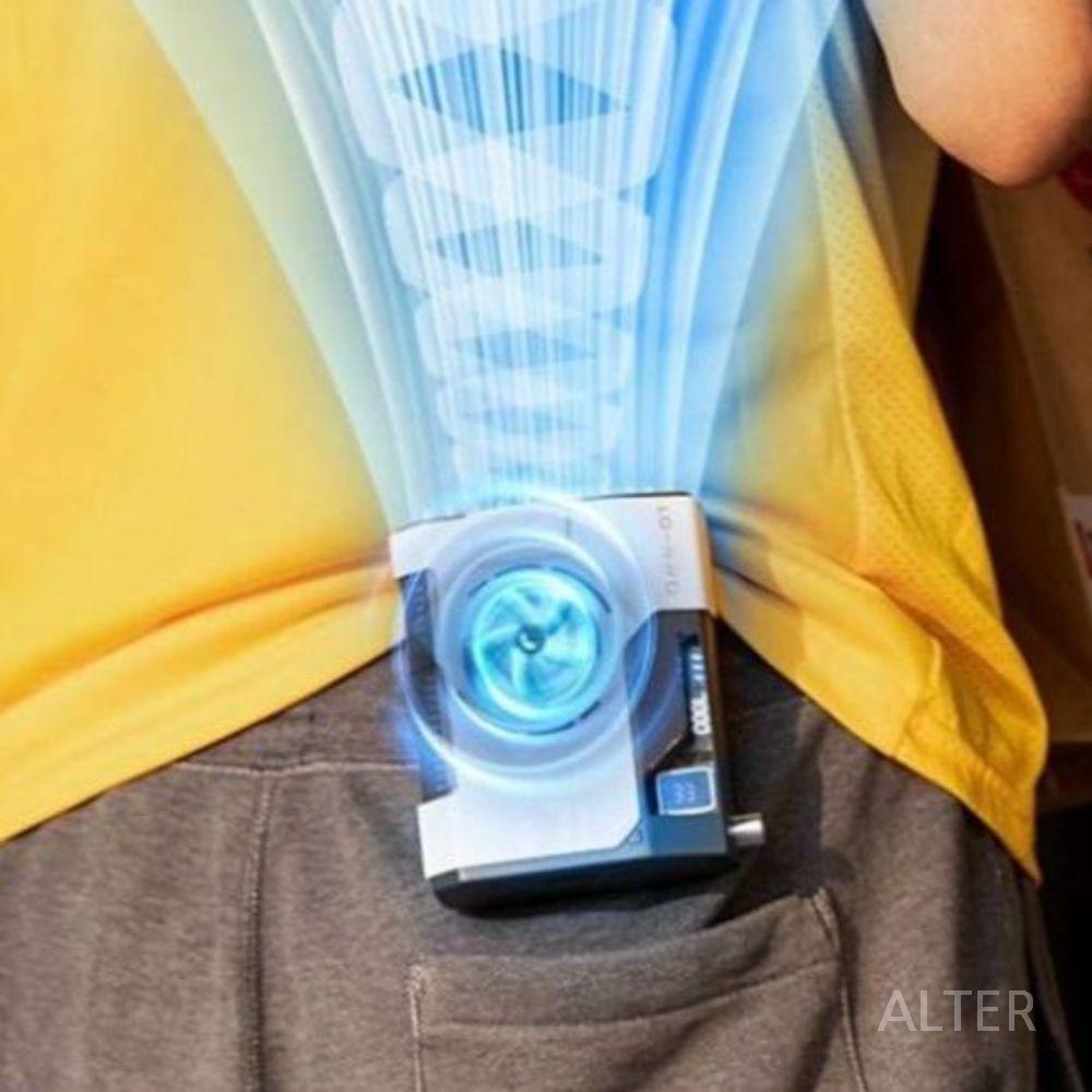 허리 걸이 선풍기 벨트 바디팬 에어컨 낚시 실버 5000mAh - 상세 이미지 2