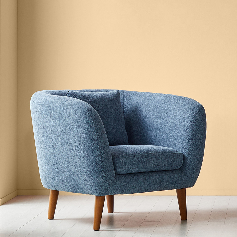 스코나 앨비언 패브릭 소파 카페 호텔 라운지 스툴미포함, 블루그레이, 1인용