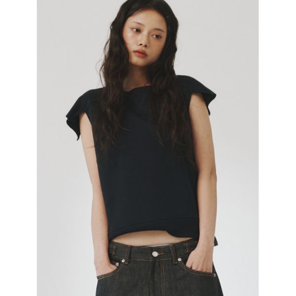 PLZPROJECT CUTTING HALF SWEAT NAVY : 다니엘샵02