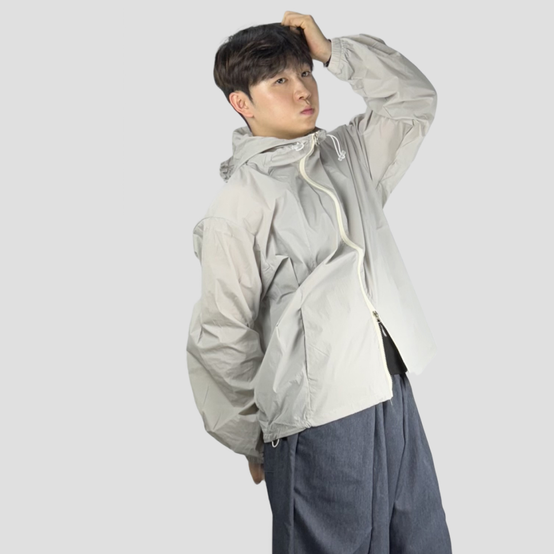 1+1 얇은바람막이 러닝바람막이 남자크롭자켓 - 상세 이미지 4