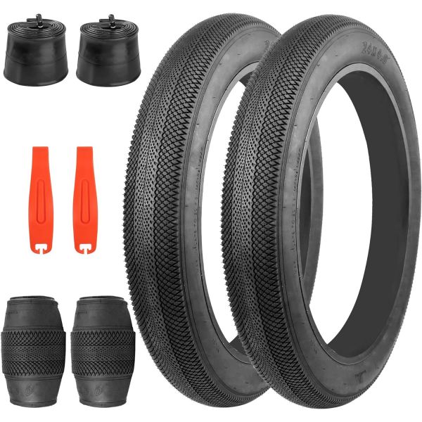 ZUKKA 자전거 타이어 24 x 4.0 뚱뚱한 교체 접이식 산악 고밀도... 자전거용 24x4.0 Inch/2 Tires+2 Tubes+2 Levers : 제이제이마켓월드