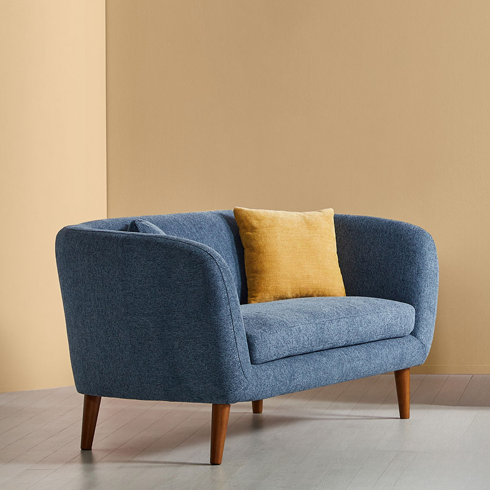 스코나 앨비언 패브릭 소파 카페 호텔 라운지 스툴미포함, 블루그레이, 2인용