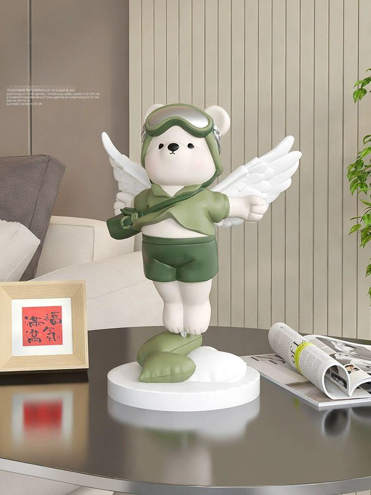 곰인형 천사 모형 장식품 거실실 침실 현관 입구 집들이 선물 1.천사곰 -갈색 - 상세 이미지 4