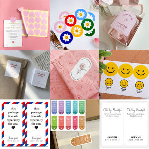 포장 스티커 밀봉 원형 사각 도시락 상자 칭찬 구디백 학원 답례품 답례 ... 실사용 후기 | 효과 있을까? - 상품 이미지 1