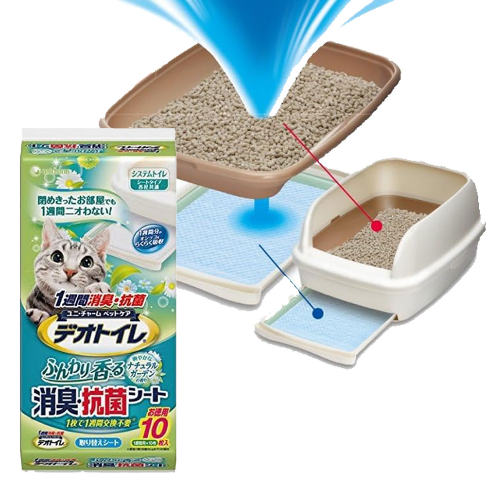 유니참 데오토일렛 고양이 소취 패드 향기용 10매입 - 메인 이미지