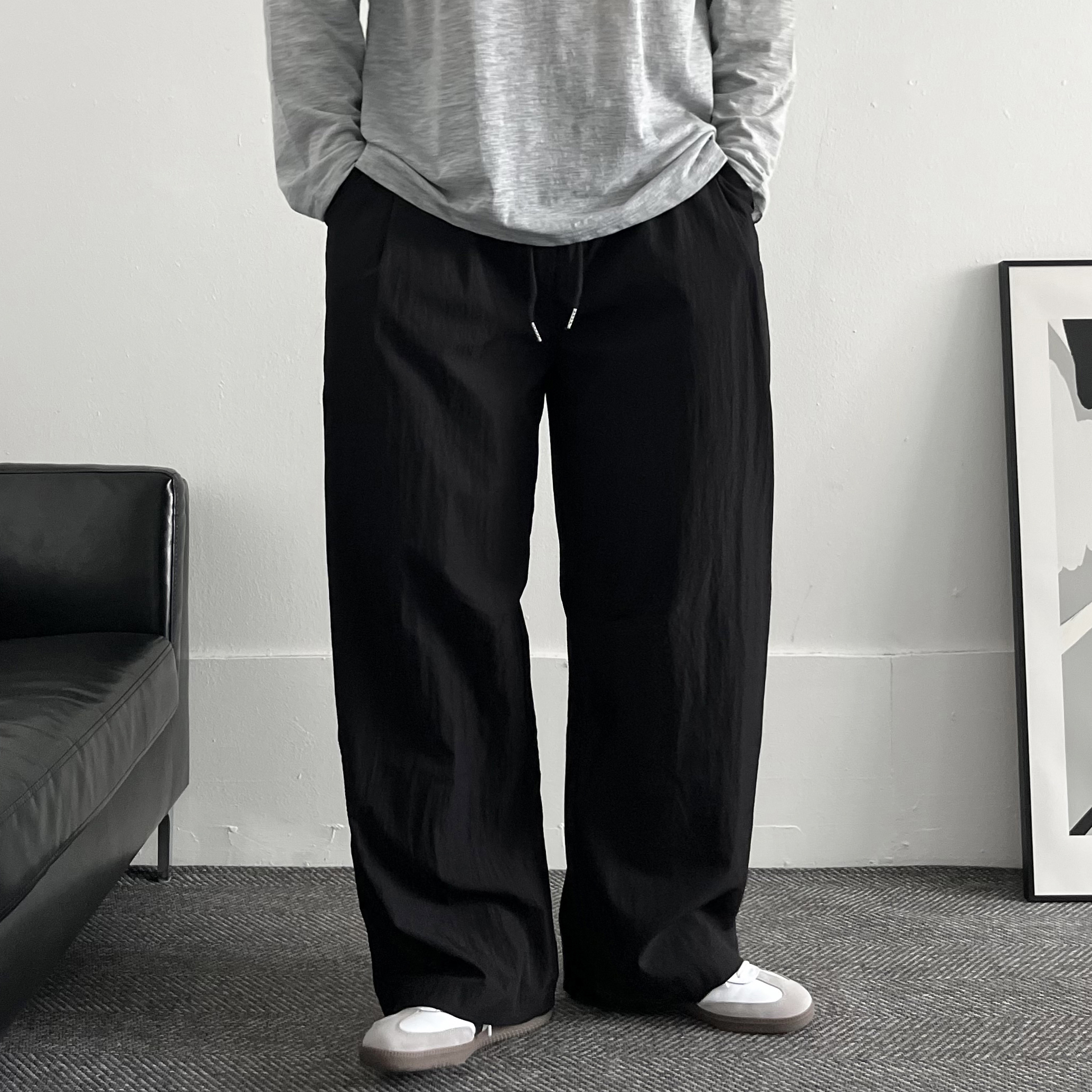 남자여름옷 나일론팬츠 남자와이드팬츠 - 상세 이미지 2