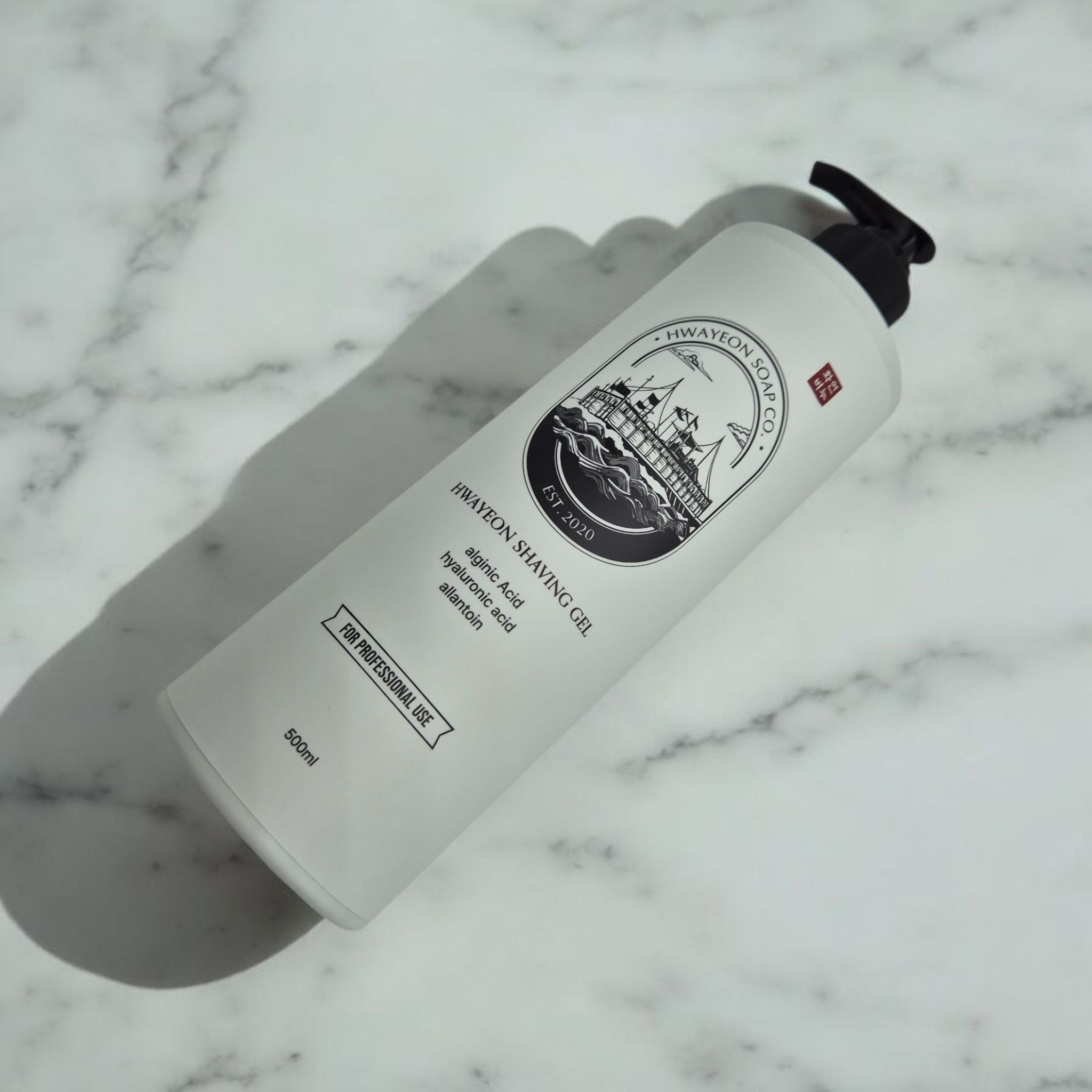 화연 셰이빙젤 미역 성분 알긴산 윤활 보습 무향 전문가용 500ml - 상세 이미지 2