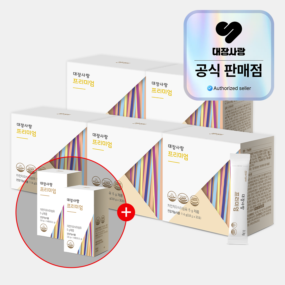 대장사랑 프리미엄 차전자피 브로멜라인효소 30포, 5개