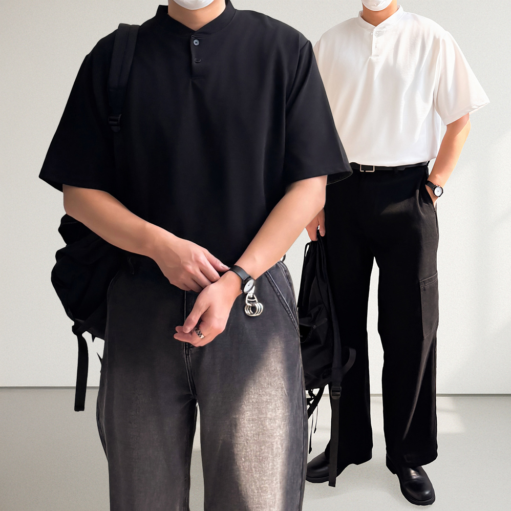 1+1 쿨티셔츠 헨리넥 무지티 헨리넥티셔츠 - 상세 이미지 5