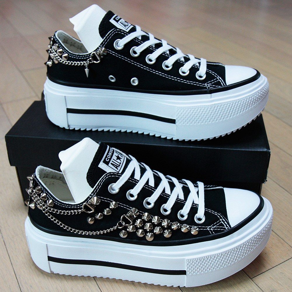 컨버스 리프트 더블 스택 로우탑 스터드 & 체인 CONVERSE LIFT Double Stack with Studs & Chains 커스텀 컨버스 이미지 6