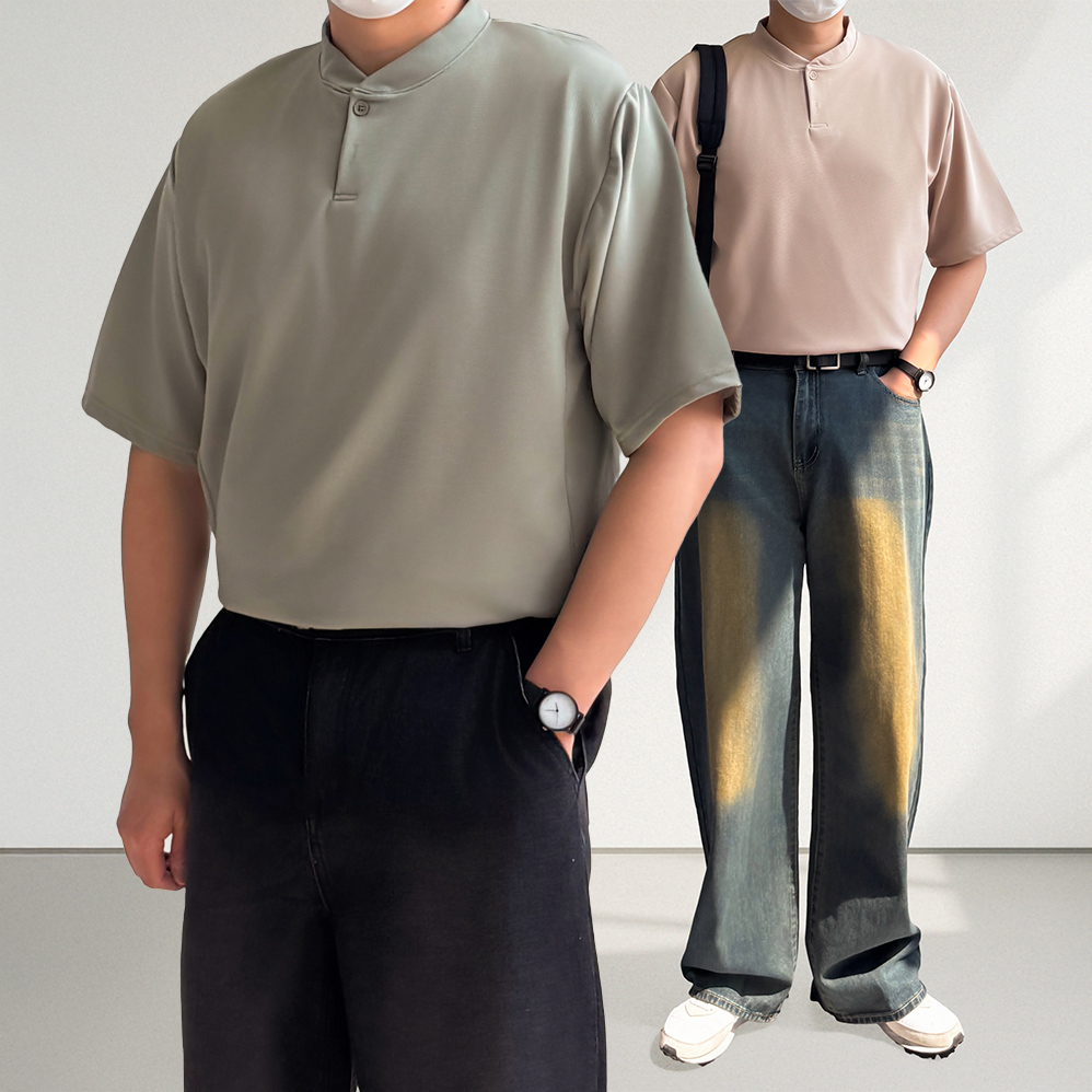 쿨티셔츠 헨리넥 무지티 헨리넥티셔츠 - 상세 이미지 3
