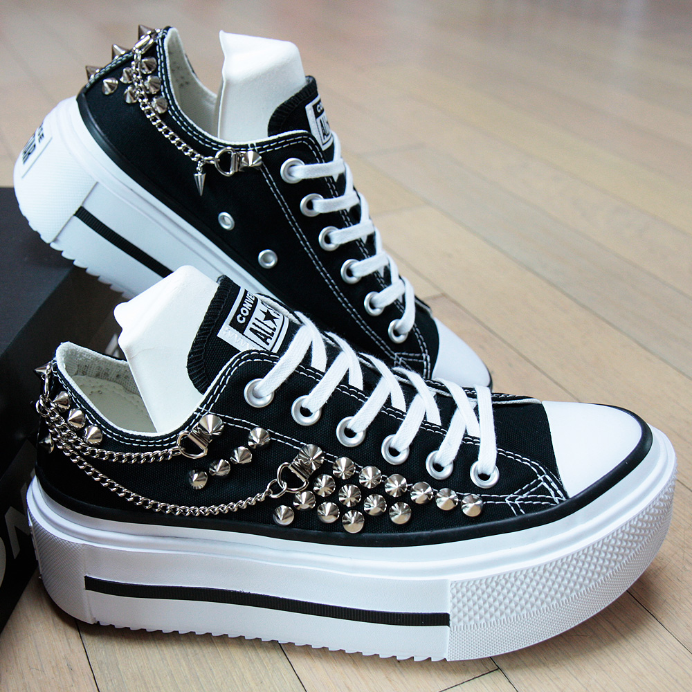 컨버스 리프트 더블 스택 로우탑 스터드 & 체인 CONVERSE LIFT Double Stack with Studs & Chains 커스텀 컨버스 - 상세 이미지 4