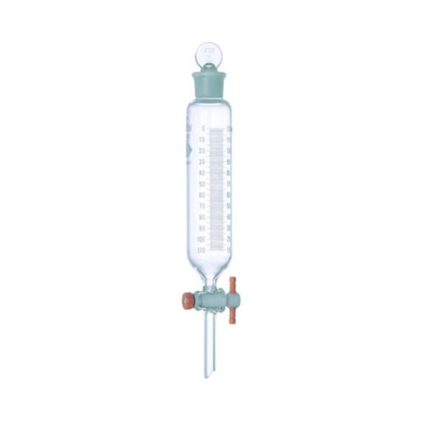 Kimax 키맥스 29040F 125 유리 계량 이중 눈금 추가 깔때기 PTFE 스톱콕 포함 125mL 용량 : 부자고래10호점