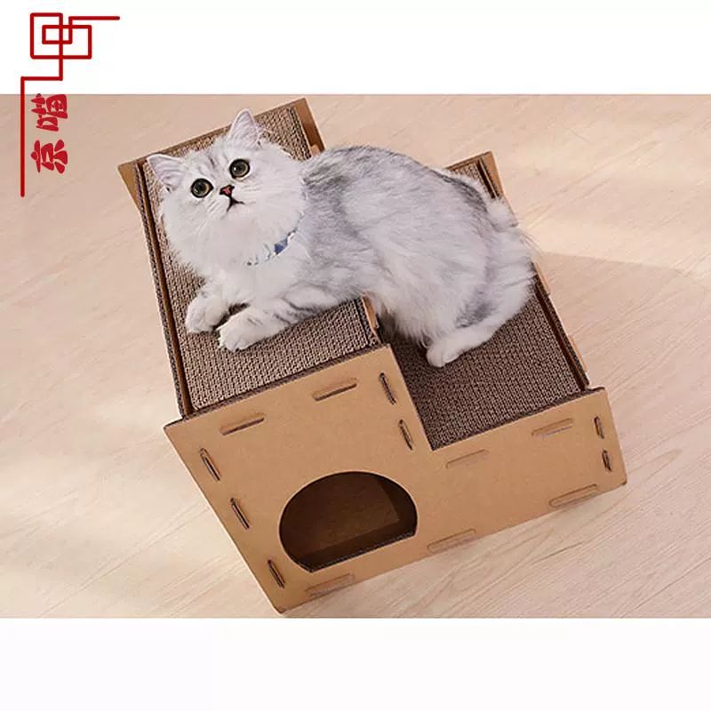 고양이스크래쳐 계단식 반려 계단 스크래칭 스크래치 애묘 이층 계단 스크래치 패드-기본 노란색 - 상세 이미지 3