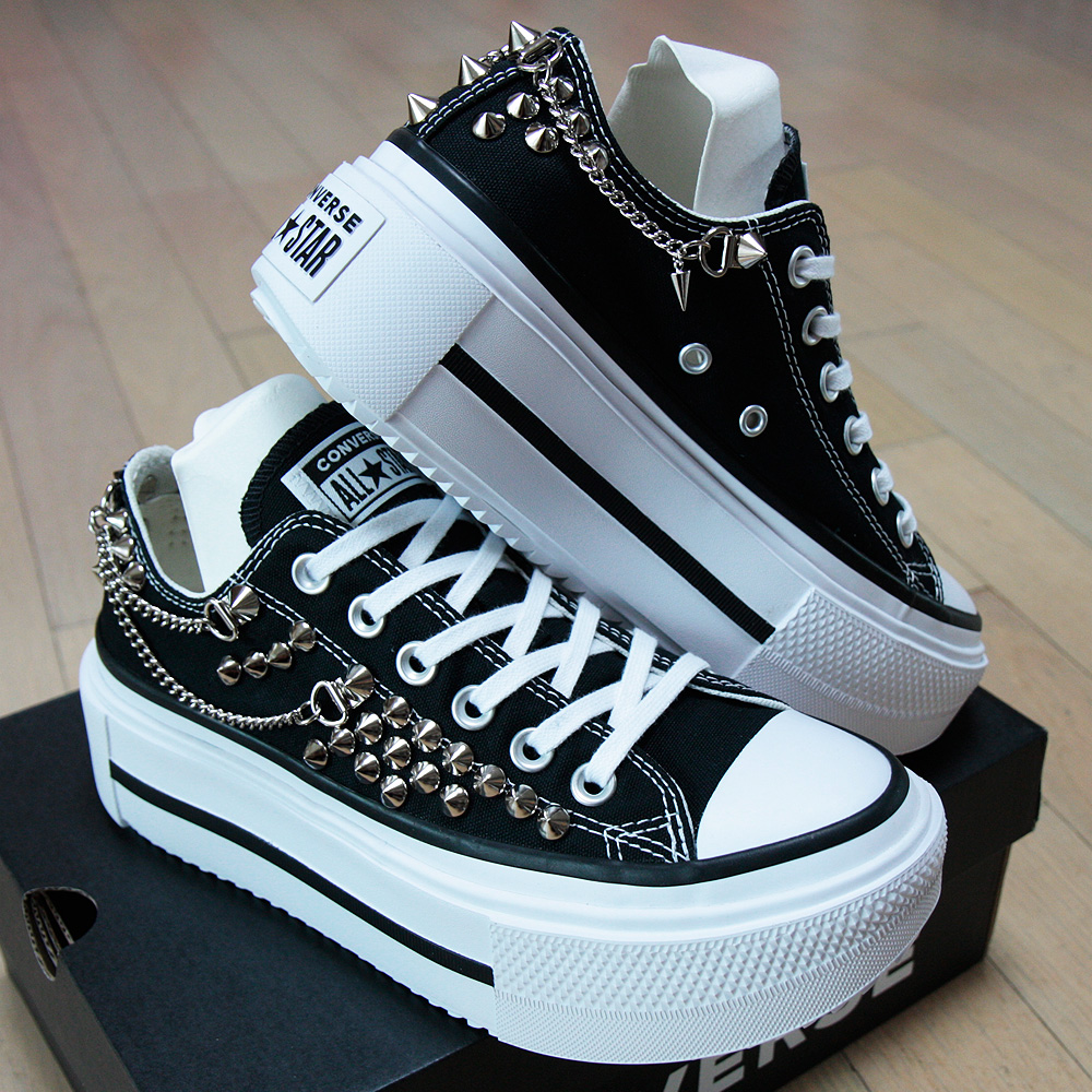 컨버스 리프트 더블 스택 로우탑 스터드 & 체인 CONVERSE LIFT Double Stack with Studs & Chains 커스텀 컨버스 - 상세 이미지 5