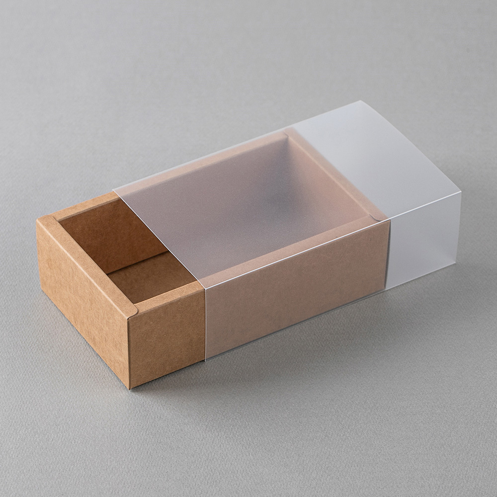 S0 반투명 PVC 슬라이드 상자 블랙 8x8x3 서랍형 슬리브 박스 - 상세 이미지 2