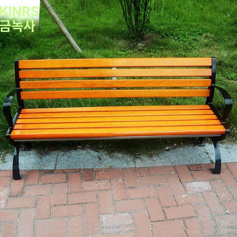 야외 벤치 등받이 산책로 철제 공원의자 광장 카페 팔자 1.2m 무등받이 - 상세 이미지 3