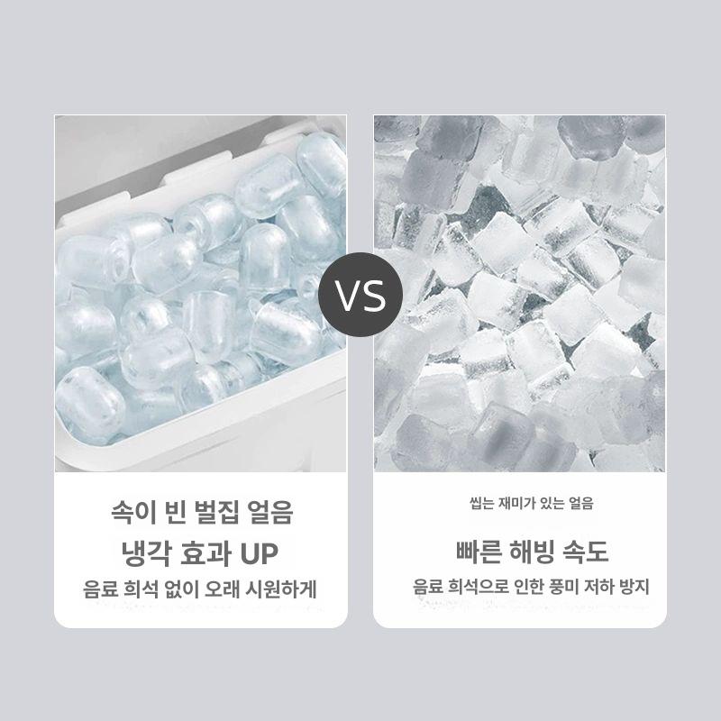 소형 가정용 자동 제빙기 미니 캠핑용 급속 얼음 아이스큐브 제조기 기본형 화이트 - 상세 이미지 3