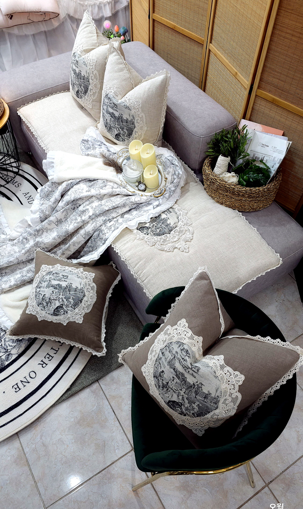 쇼파패드4인용 3인용 흙 돌쇼파패드 매트 소파커버제작 뜨왈