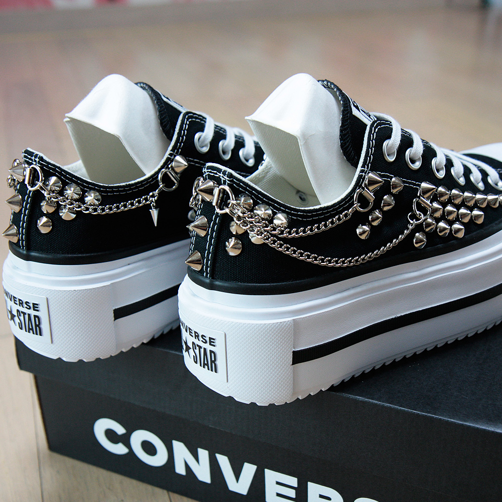 컨버스 리프트 더블 스택 로우탑 스터드 & 체인 CONVERSE LIFT Double Stack with Studs & Chains 커스텀 컨버스 - 상세 이미지 3