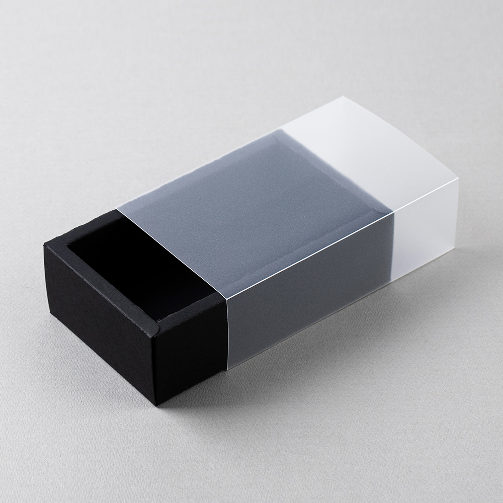 S0 반투명 PVC 슬라이드 상자 블랙 8x8x3 서랍형 슬리브 박스 - 상세 이미지 4