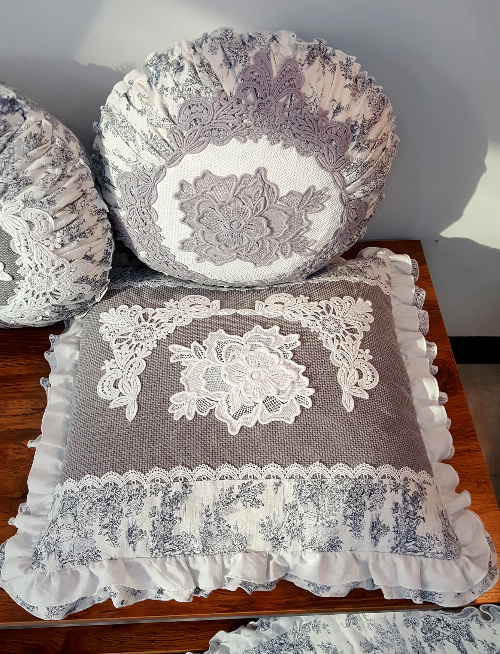 프렌치뜨왈 쿠션커버50 40 원형 직사각쿠션커버 제작 - 상세 이미지 4
