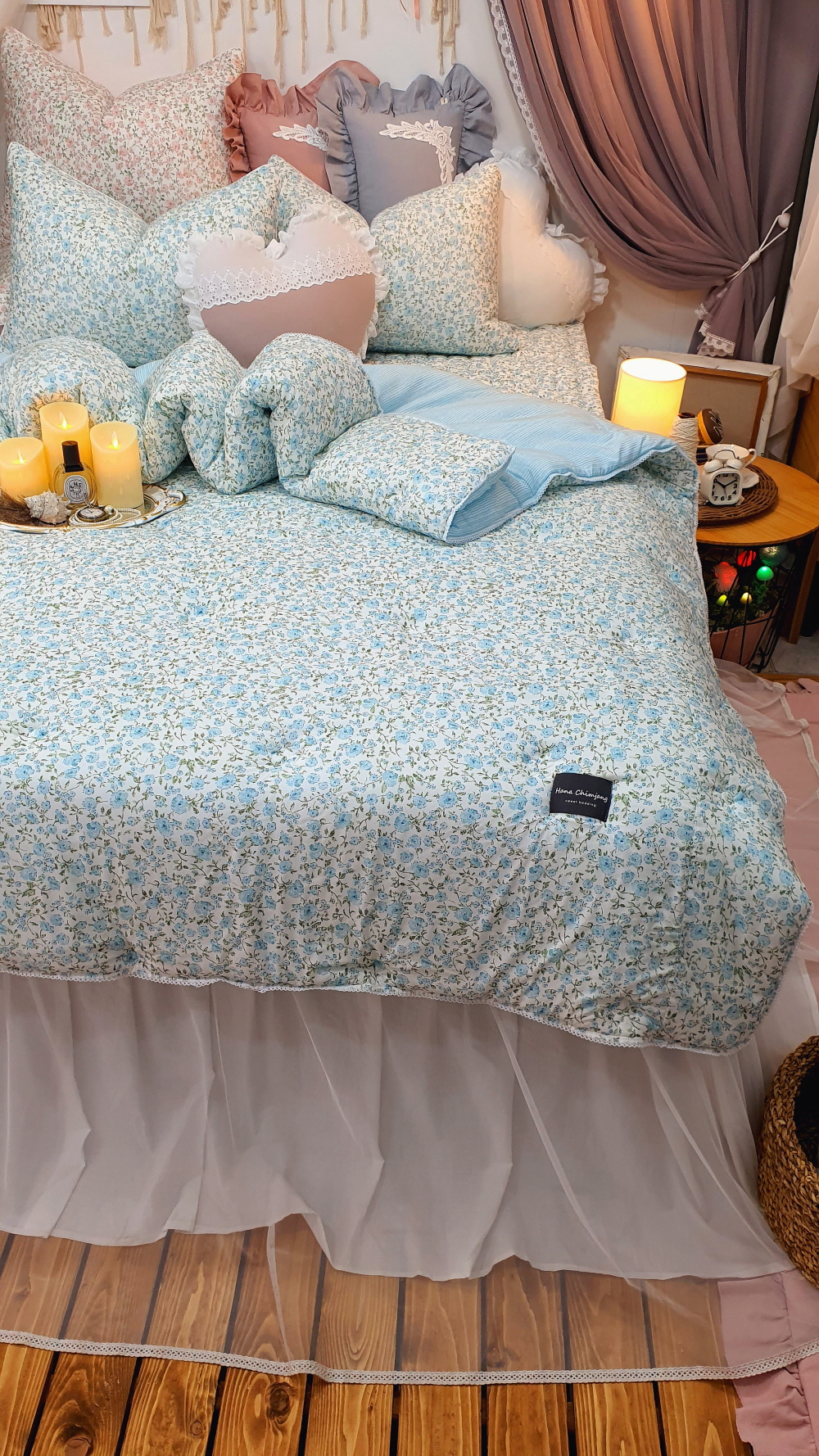 신혼 혼수이불 침대 모달이불세트 라지킹 침구류 봄꽃