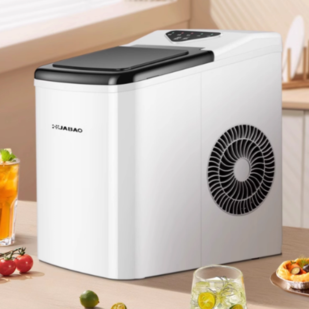 소형 자동 제빙기 미니 가정용 강력냉각 빠른 성능 얼음크기 조절 화이트-적외선-자동 세척-손잡이 A