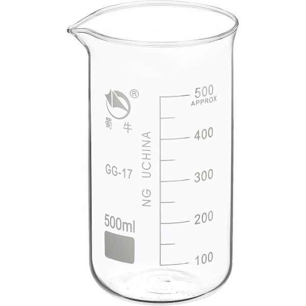 과학 베이킹 파티킬 500ml 톨 폼 유리 3 보로실리케이트 눈금 인쇄 계량컵 포함 주방 실험실 액체 운반 끓이기용 250ml : 부자고래10호점