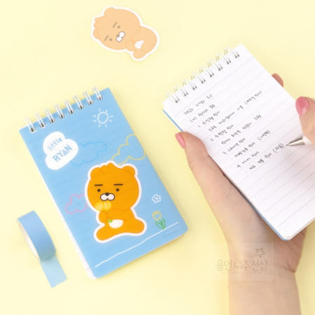 울언니협력사 [고마음샵] 카카오 리틀프렌즈 러블리 PP커버 스프링수첩 라이언 두꺼운스프링수첩 휴대용스프링수첩 작고예쁜수첩 휴대용수첩 영어단어장