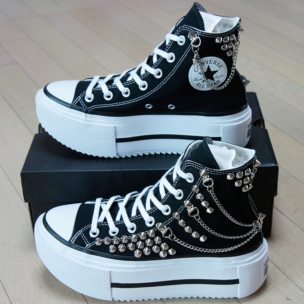 컨버스 리프트 더블 스택 스터드 & 체인 CONVERSE LIFT Double Stack with Studs & Chains 커스텀 컨버스 - 상세 이미지 3