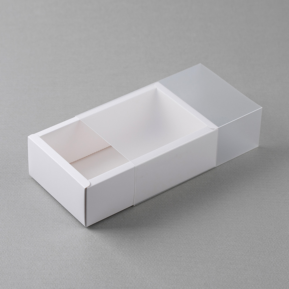 S0 반투명 PVC 슬라이드 상자 블랙 8x8x3 서랍형 슬리브 박스 - 상세 이미지 3