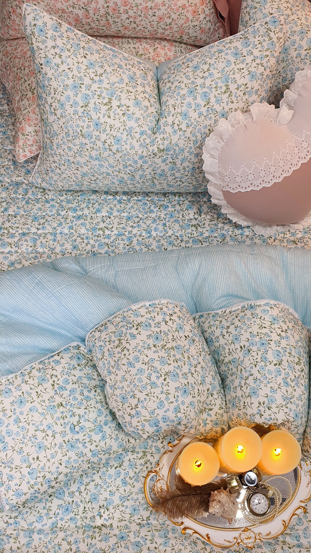 신혼 혼수이불 침대 모달이불세트 라지킹 침구류 봄꽃