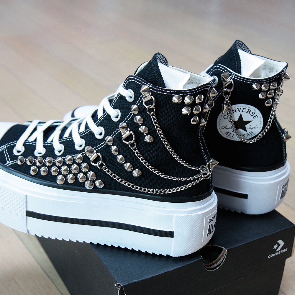 컨버스 리프트 더블 스택 스터드 & 체인 CONVERSE LIFT Double Stack with Studs & Chains 커스텀 컨버스 - 상세 이미지 4
