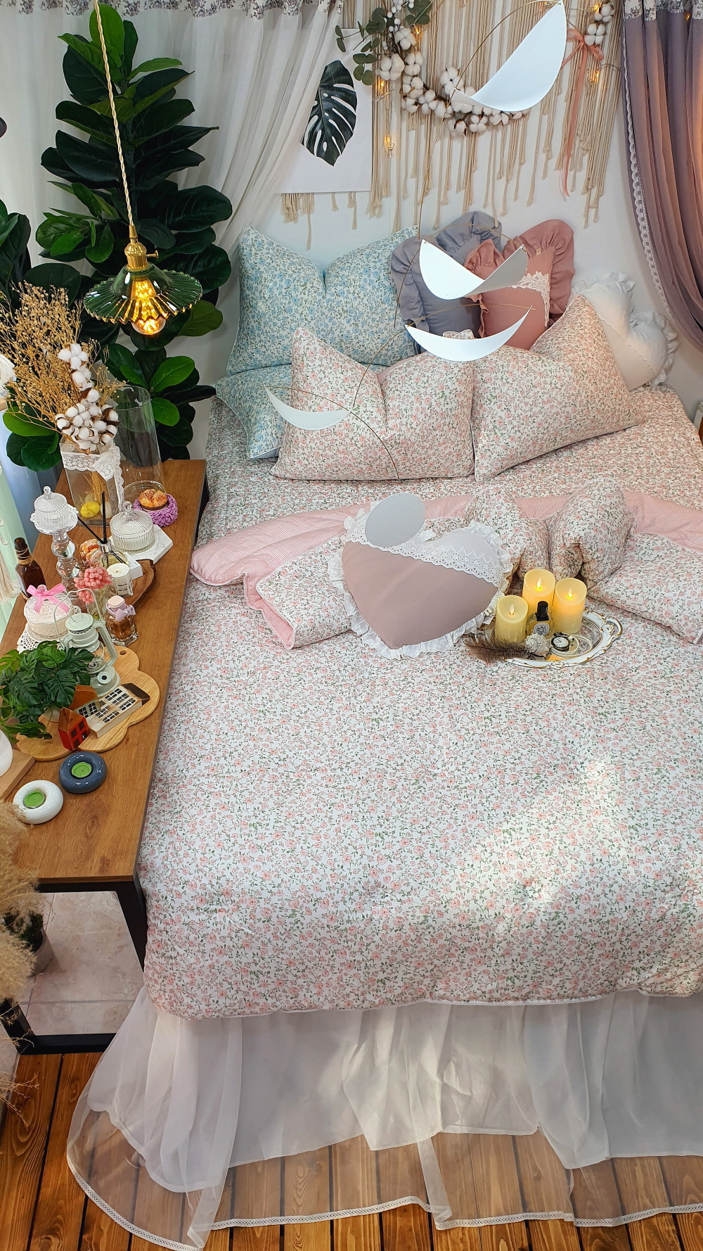 신혼 혼수이불 침대 모달이불세트 라지킹 침구류 봄꽃