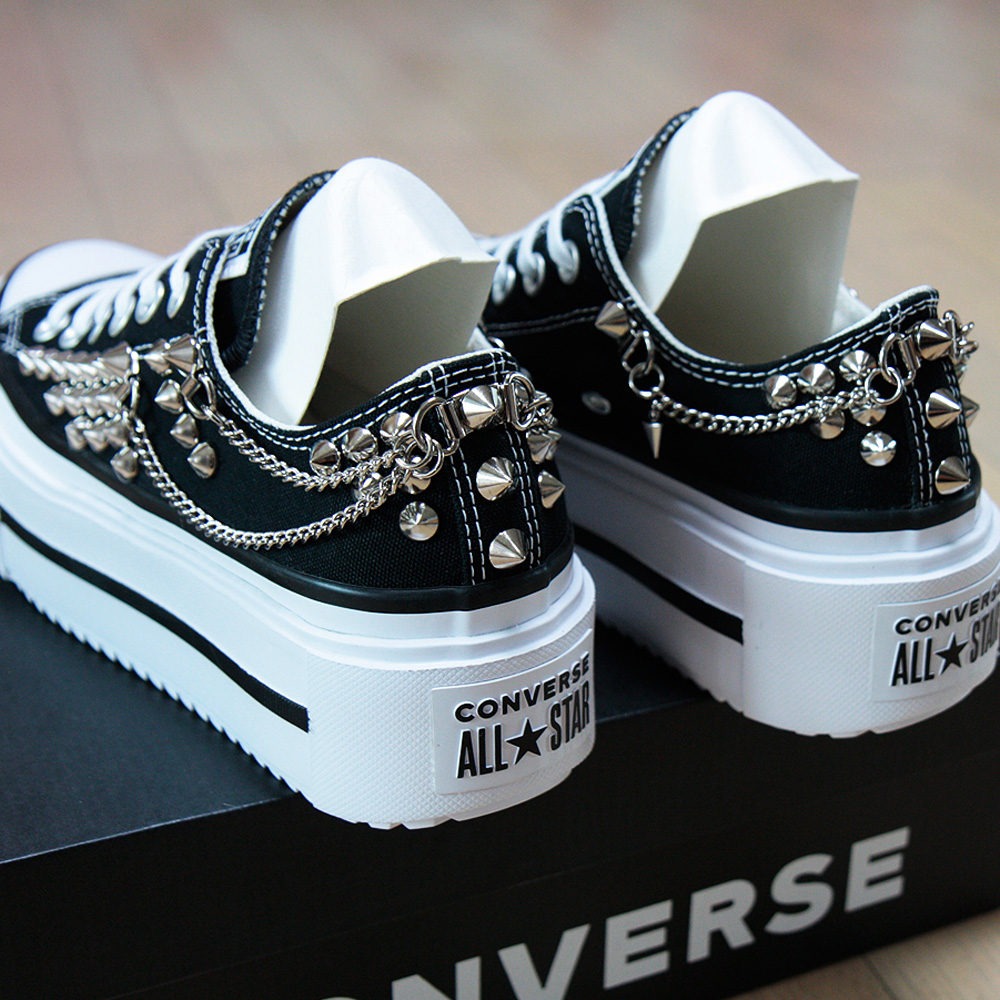컨버스 리프트 더블 스택 로우탑 스터드 & 체인 CONVERSE LIFT Double Stack with Studs & Chains 커스텀 컨버스 - 상세 이미지 2