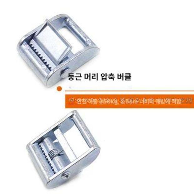 25mm 스텐 환봉 금속 깔깔이바 자동바 세트 스테인리스 스틸 1인치 백색 아연 압착 버클 - 상세 이미지 2