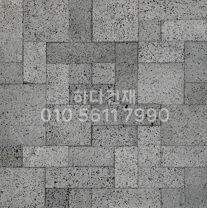 현무암타일 모자이크 혼합사이즈 / 현무암 판석 하다건재 시공사례