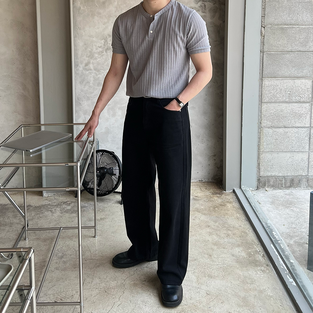 헨리넥반팔 머슬핏반팔 헨리넥티셔츠 - 상세 이미지 4