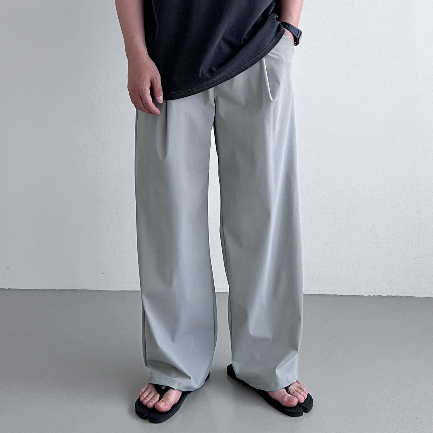 남자냉장고바지 남자여름슬랙스 벌룬팬츠 와이드팬츠 - 상세 이미지 3