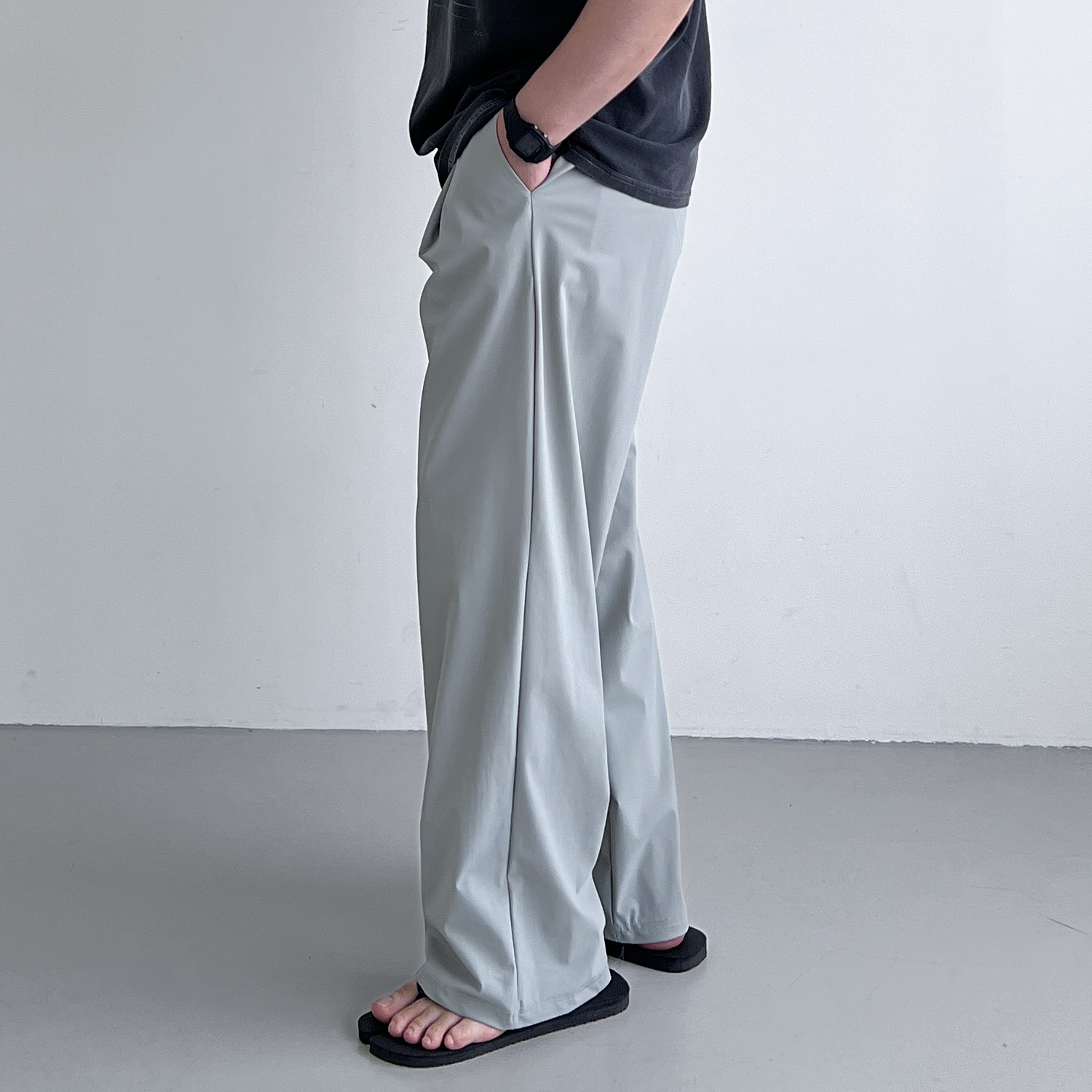 남자냉장고바지 남자여름슬랙스 벌룬팬츠 와이드팬츠 - 상세 이미지 4