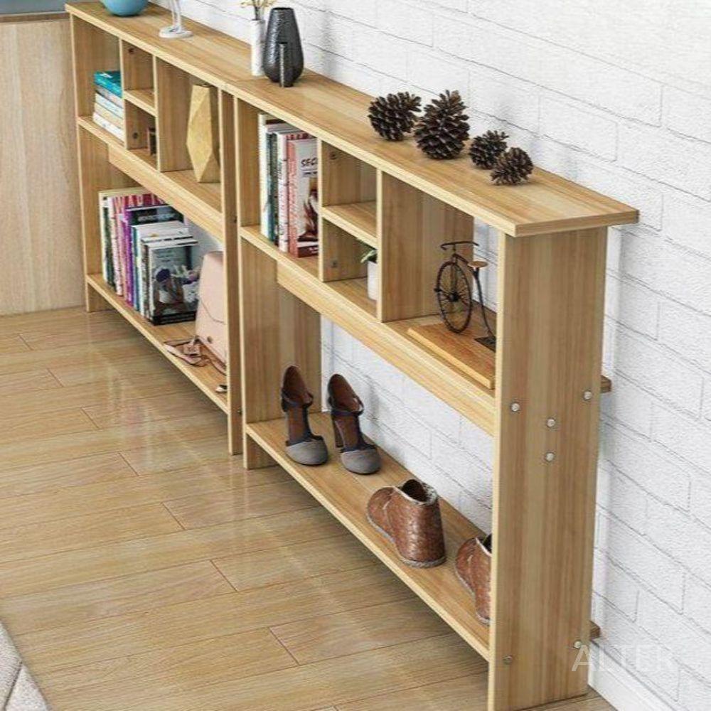 좁은 책장 틈새 공간 CD장 도서관 가구 거실 인태리어 우드컬러 100x20x85cm - 상세 이미지 2