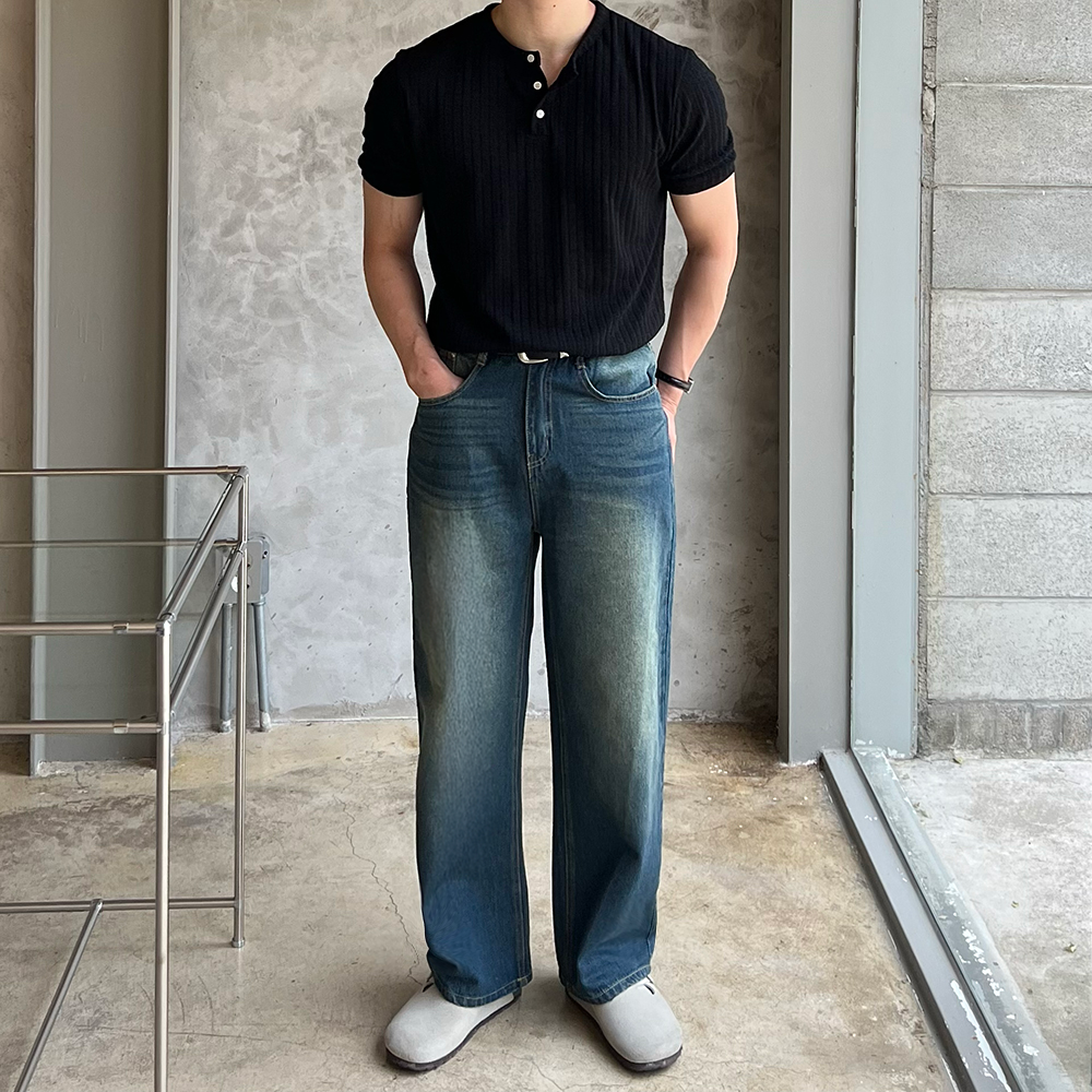 헨리넥반팔 머슬핏반팔 헨리넥티셔츠 이미지 7
