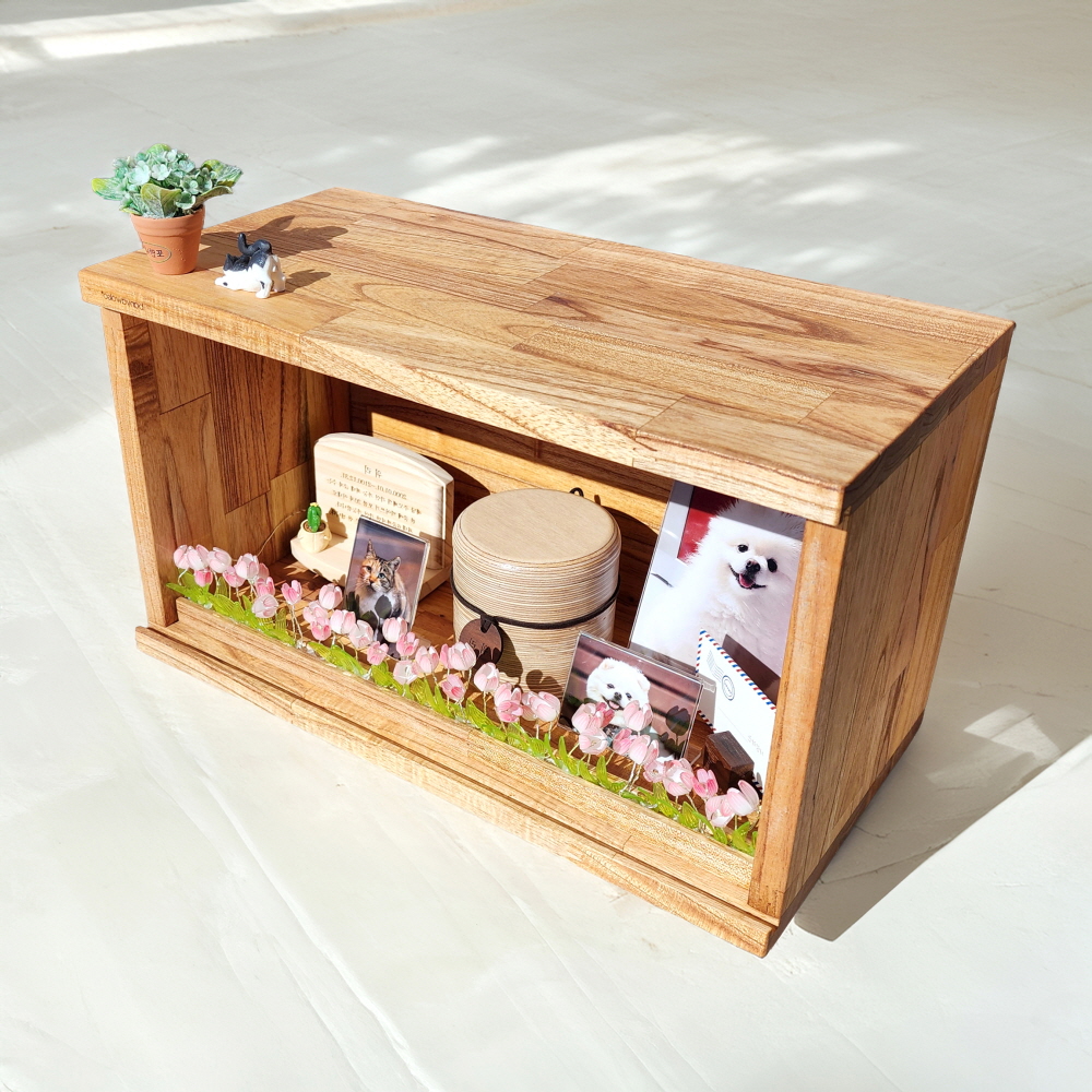 NEW 추모함 13 시리즈 D형 원목 강아지 고양이 유골함 스톤함 보관 반려동물 장례 이미지 3