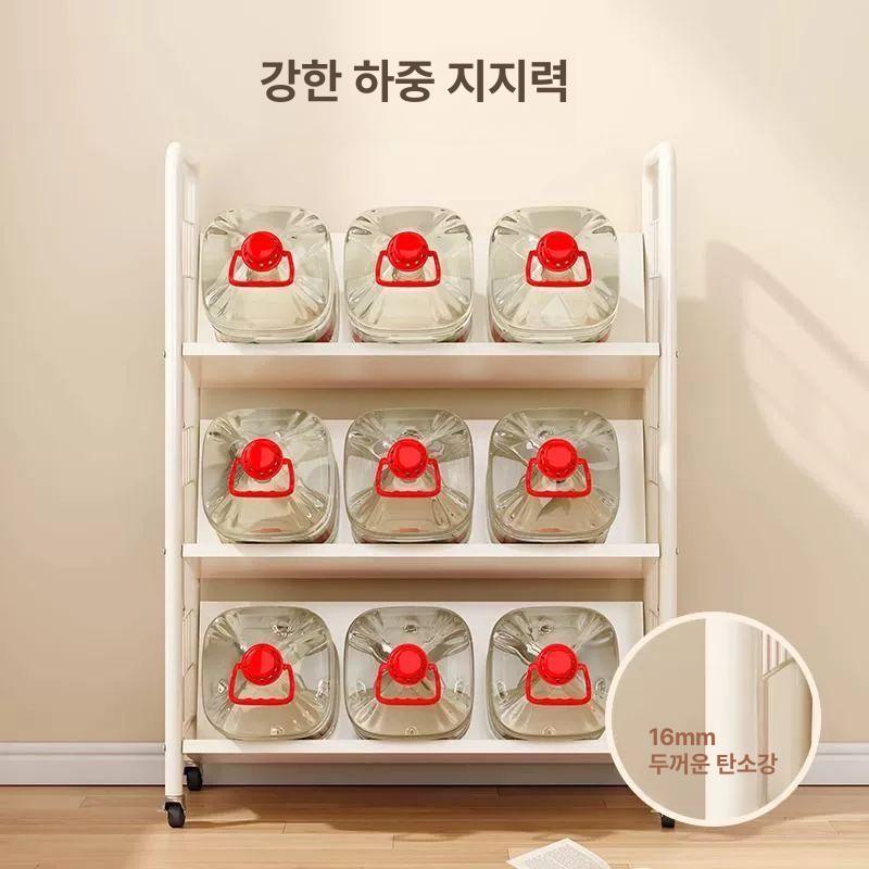 이동식 책꽂이 북트롤리 선반 북웨건 정리함 북카트3단 아이보리 2층 74x70x26cm - 상세 이미지 4