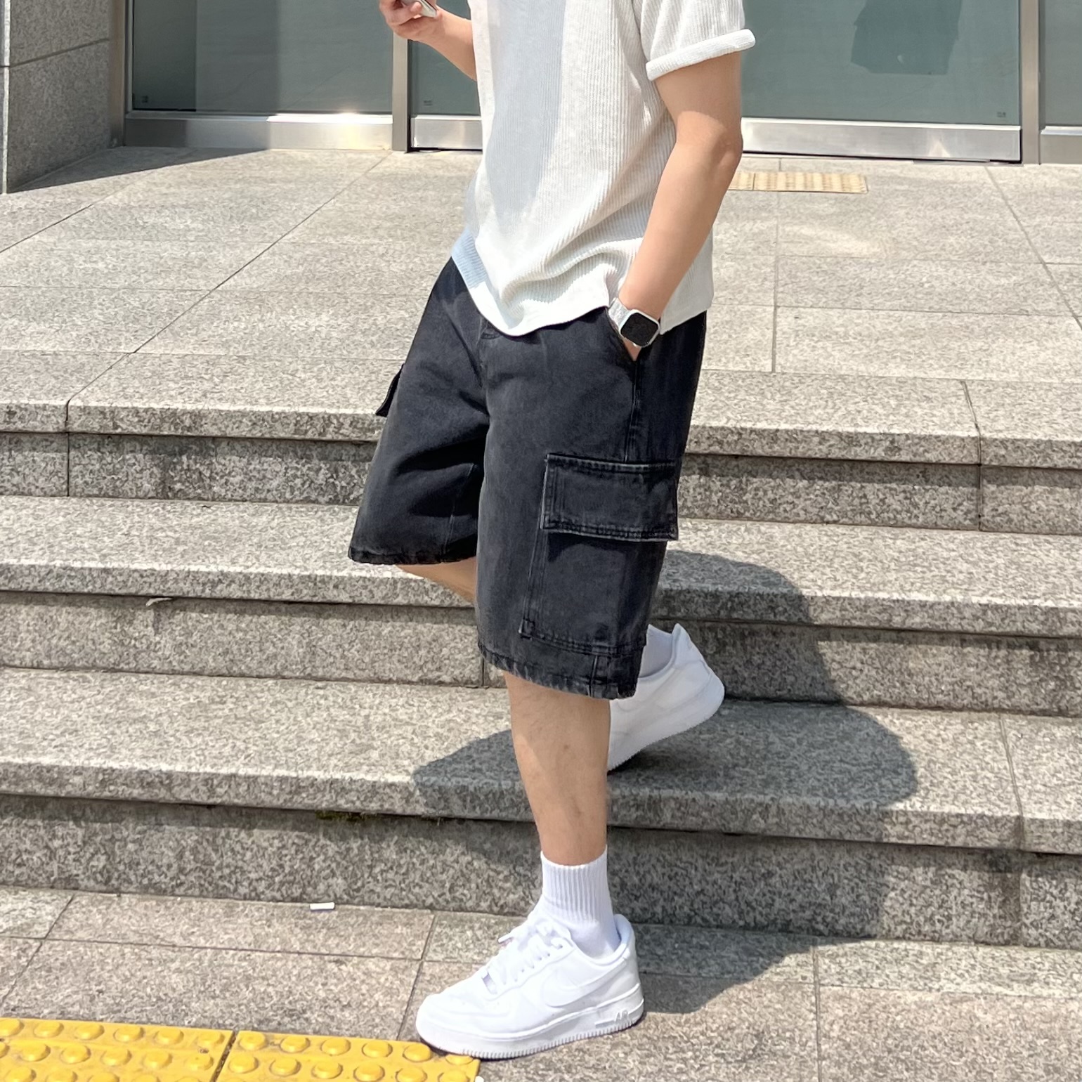 남자청반바지 카고청바지 남자여름청바지 이미지 8