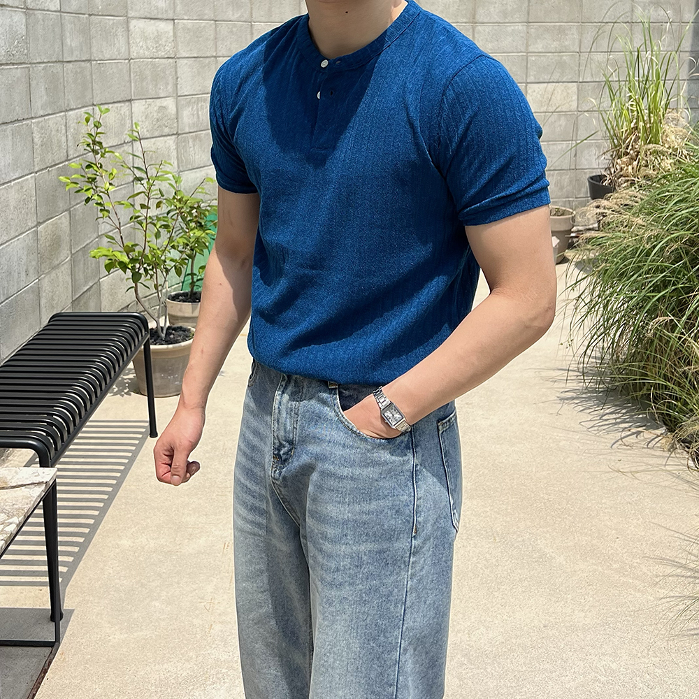 헨리넥반팔 머슬핏반팔 헨리넥티셔츠 이미지 8
