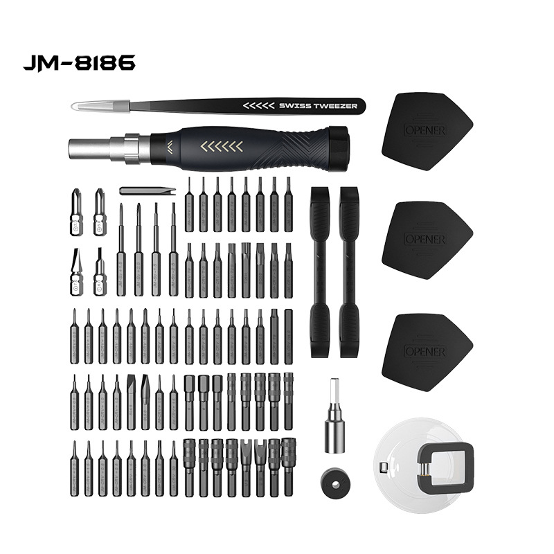 정밀 만능 공구 소형 드라이버 안경 육각렌치 별나사 별비트 삼각형 세트 JM 8186 블랙 - 상세 이미지 3