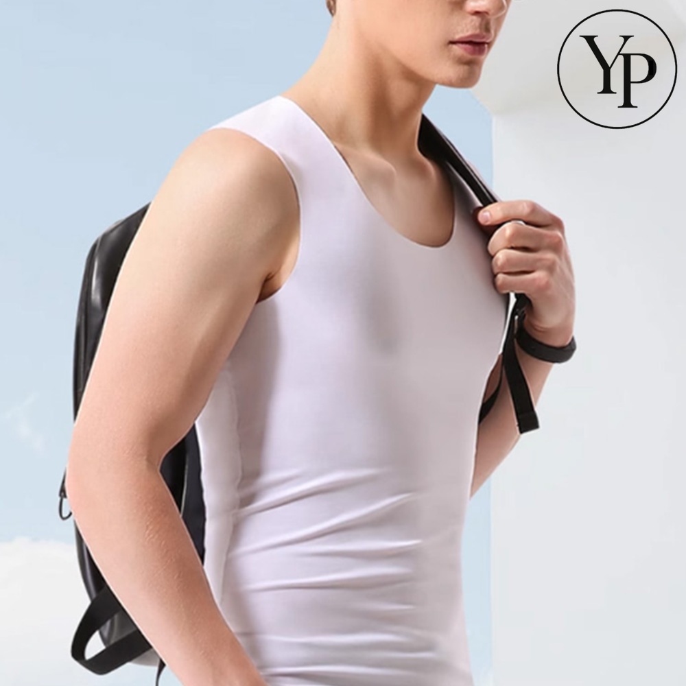 남성용 심리스 브이넥 나시 런닝 무봉제 V낵 민소매 이너웨어 티셔츠 여름 스포츠 쿨티