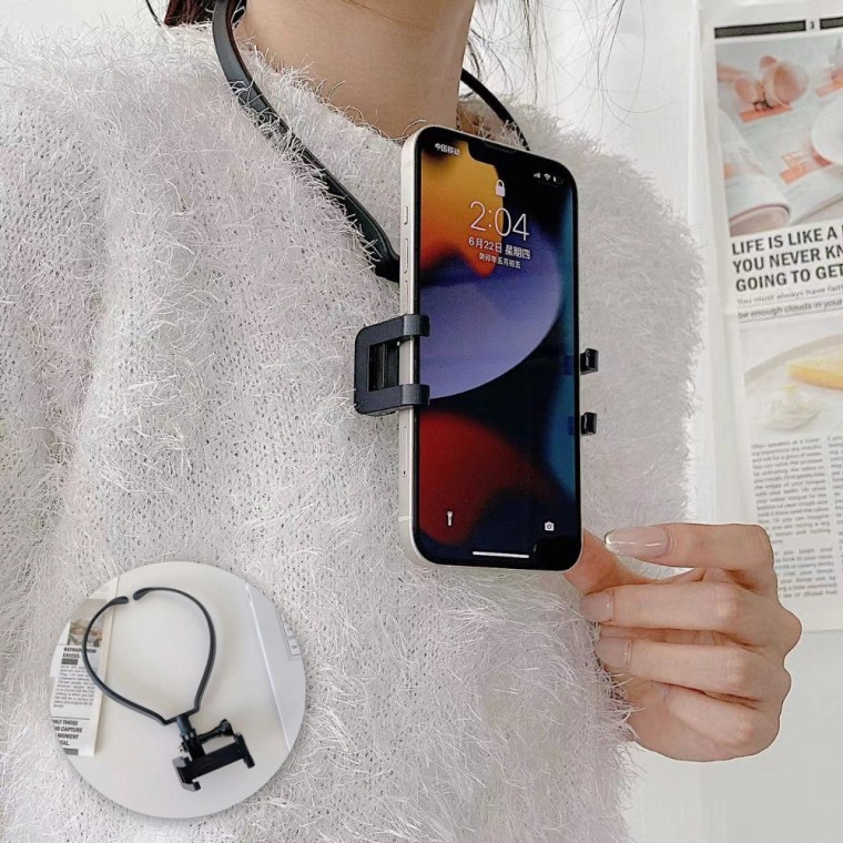 목걸이형 넥거치대 핸드폰 침대용 만능거치대 넥홀더 - 상품 이미지